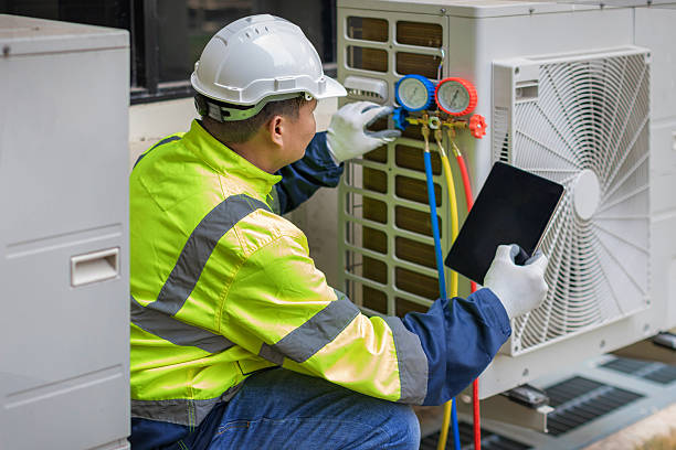 Professional Heat Pump Repair technician working in Fishers Hill, VA
